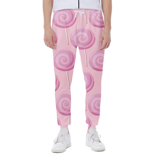 Pink Swirl Lollipop Pattern Print Scuba Joggers