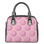 Pink Swirl Lollipop Pattern Print Shoulder Handbag