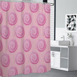 Pink Swirl Lollipop Pattern Print Shower Curtain