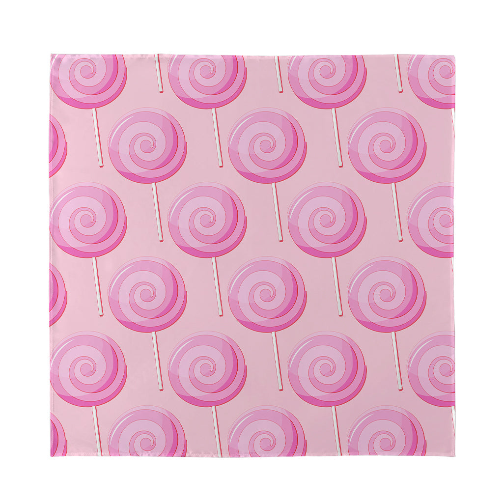 Pink Swirl Lollipop Pattern Print Silk Bandana
