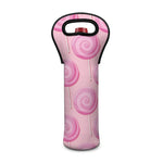 Pink Swirl Lollipop Pattern Print Single Neoprene Wine Tote
