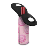 Pink Swirl Lollipop Pattern Print Single Neoprene Wine Tote
