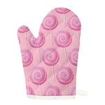 Pink Swirl Lollipop Pattern Print Single Oven Mitt