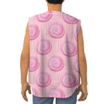 Pink Swirl Lollipop Pattern Print Sleeveless Baseball Jersey