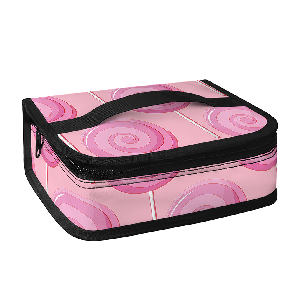 Pink Swirl Lollipop Pattern Print Small Lunch Bag