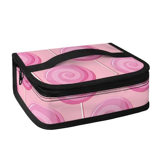 Pink Swirl Lollipop Pattern Print Small Lunch Bag