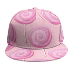 Pink Swirl Lollipop Pattern Print Snapback Cap