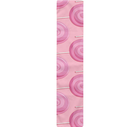 Pink Swirl Lollipop Pattern Print Table Runner