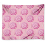 Pink Swirl Lollipop Pattern Print Tapestry