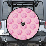 Pink Swirl Lollipop Pattern Print Tire Cover With Camera Hole