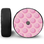Pink Swirl Lollipop Pattern Print Tire Cover With Camera Hole
