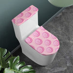 Pink Swirl Lollipop Pattern Print Toilet Lid And Tank Cover Set