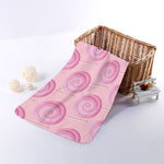 Pink Swirl Lollipop Pattern Print Towel