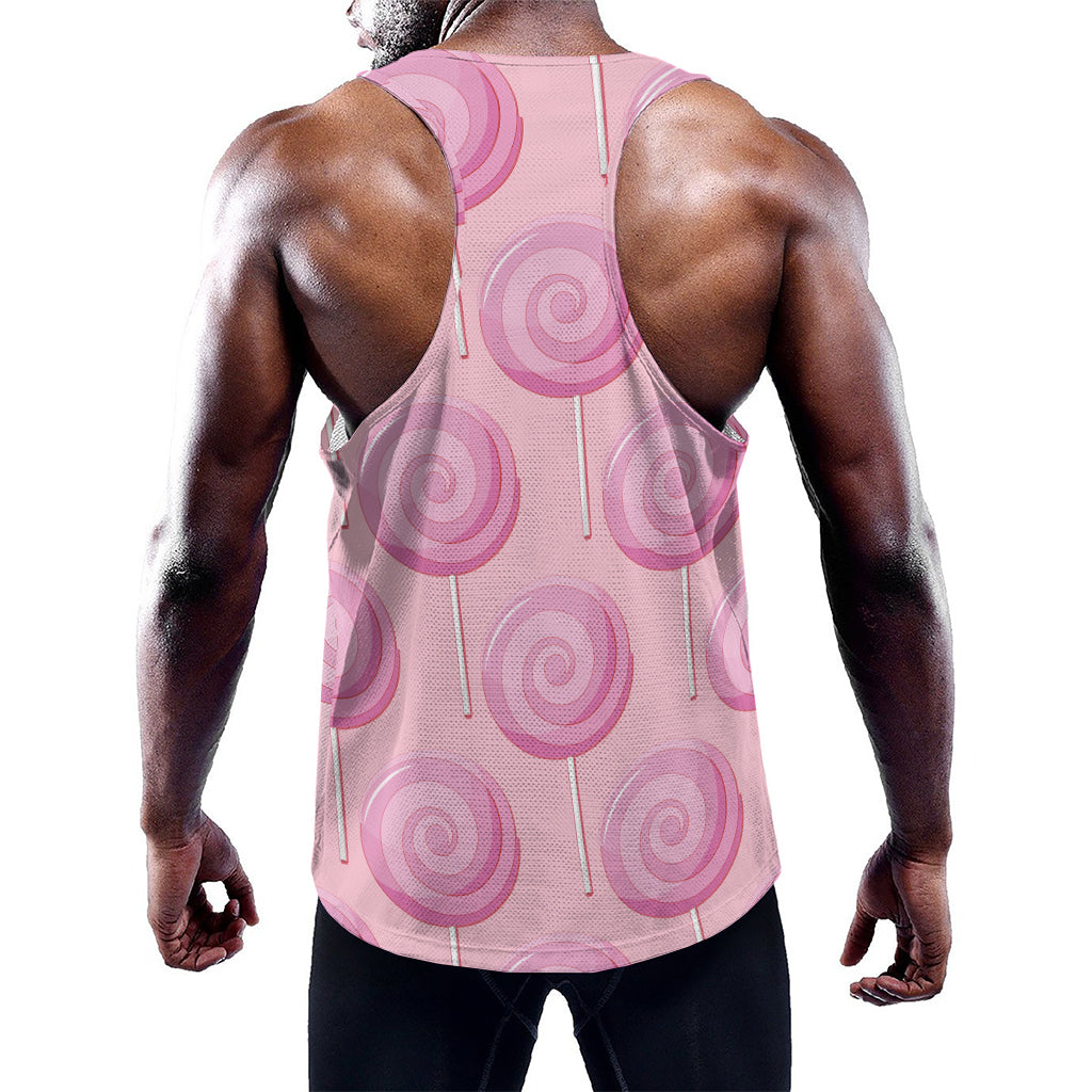 Pink Swirl Lollipop Pattern Print Training Tank Top