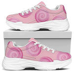 Pink Swirl Lollipop Pattern Print White Chunky Shoes