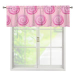 Pink Swirl Lollipop Pattern Print Window Valance