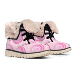 Pink Swirl Lollipop Pattern Print Winter Boots