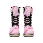 Pink Swirl Lollipop Pattern Print Winter Boots