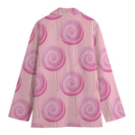 Pink Swirl Lollipop Pattern Print Women's Blazer