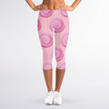 Pink Swirl Lollipop Pattern Print Women's Capri Leggings