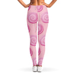 Pink Swirl Lollipop Pattern Print Women's Leggings