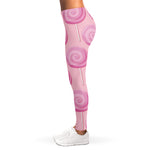 Pink Swirl Lollipop Pattern Print Women's Leggings