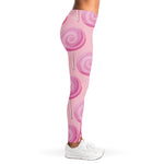 Pink Swirl Lollipop Pattern Print Women's Leggings