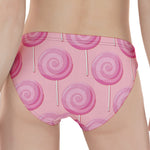 Pink Swirl Lollipop Pattern Print Women's Panties