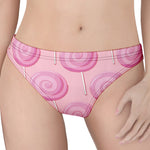 Pink Swirl Lollipop Pattern Print Women's Thong