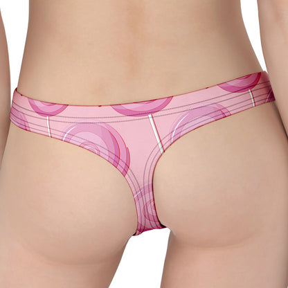Pink Swirl Lollipop Pattern Print Women's Thong