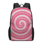 Pink Swirl Lollipop Print 17 Inch Backpack