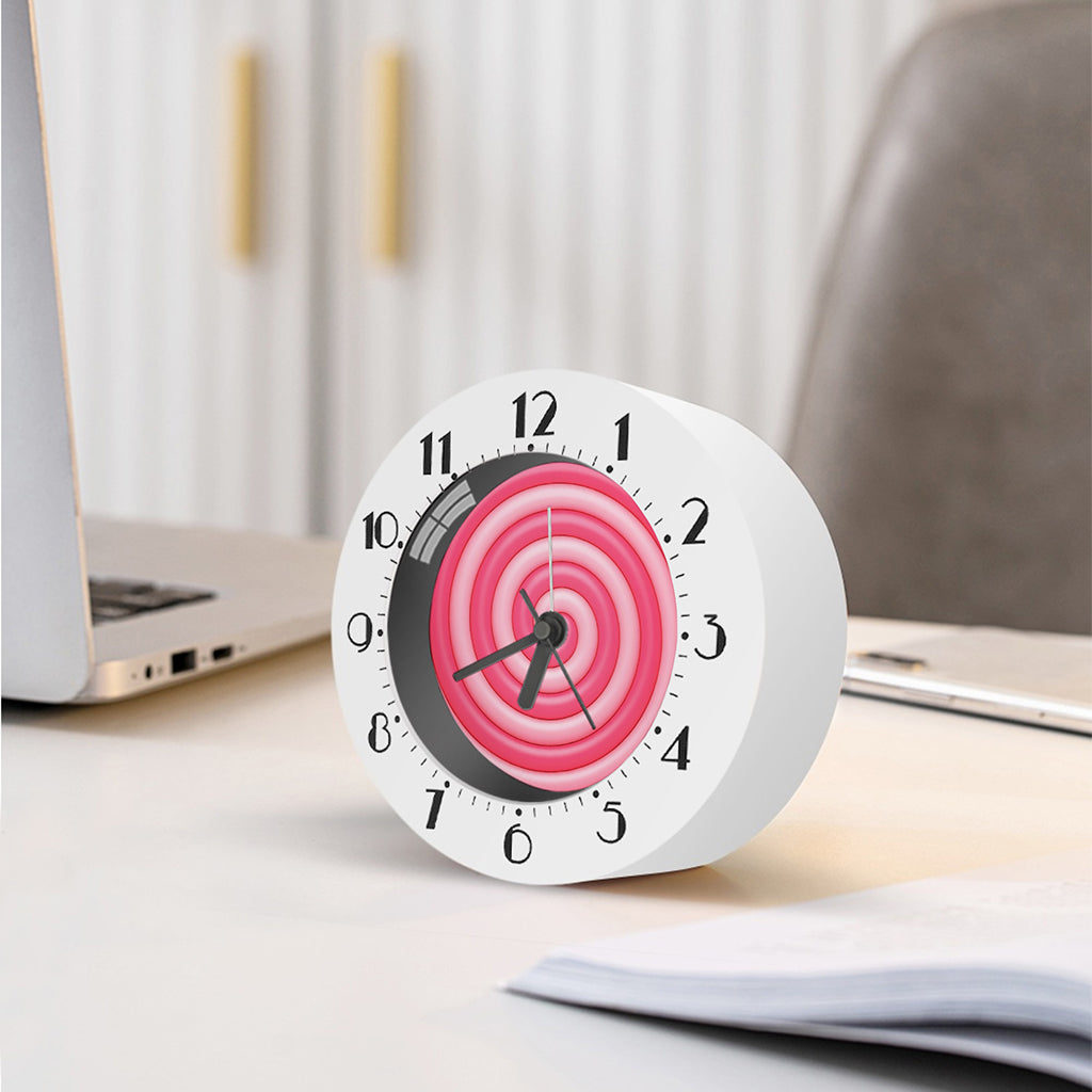 Pink Swirl Lollipop Print Alarm Clock