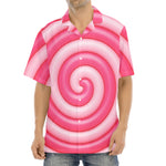 Pink Swirl Lollipop Print Aloha Shirt