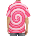 Pink Swirl Lollipop Print Aloha Shirt