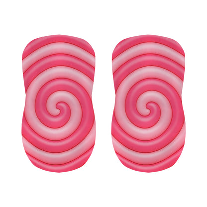 Pink Swirl Lollipop Print Bar Stool Covers