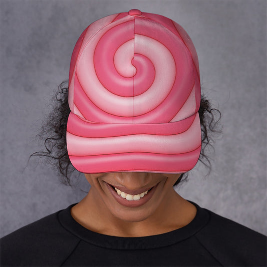 Pink Swirl Lollipop Print Baseball Cap
