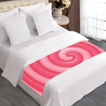 Pink Swirl Lollipop Print Bed Runner