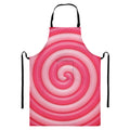 Pink Swirl Lollipop Print Bib Apron With Pocket