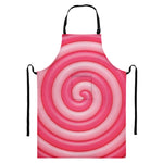 Pink Swirl Lollipop Print Bib Apron With Pocket