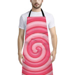 Pink Swirl Lollipop Print Bib Apron With Pocket