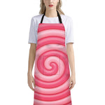 Pink Swirl Lollipop Print Bib Apron With Pocket