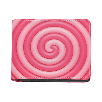 Pink Swirl Lollipop Print Bifold Wallet