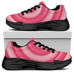 Pink Swirl Lollipop Print Black Chunky Shoes