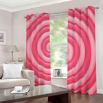Pink Swirl Lollipop Print Blackout Grommet Curtains