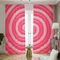 Pink Swirl Lollipop Print Dimout Pencil Pleat Curtains
