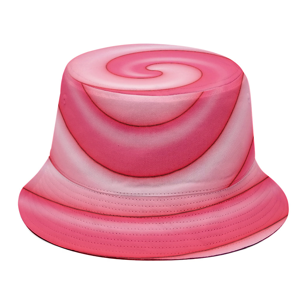 Pink Swirl Lollipop Print Bucket Hat
