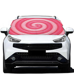 Pink Swirl Lollipop Print Car Windshield Snow Cover