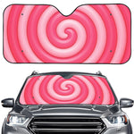 Pink Swirl Lollipop Print Car Windshield Sun Shade