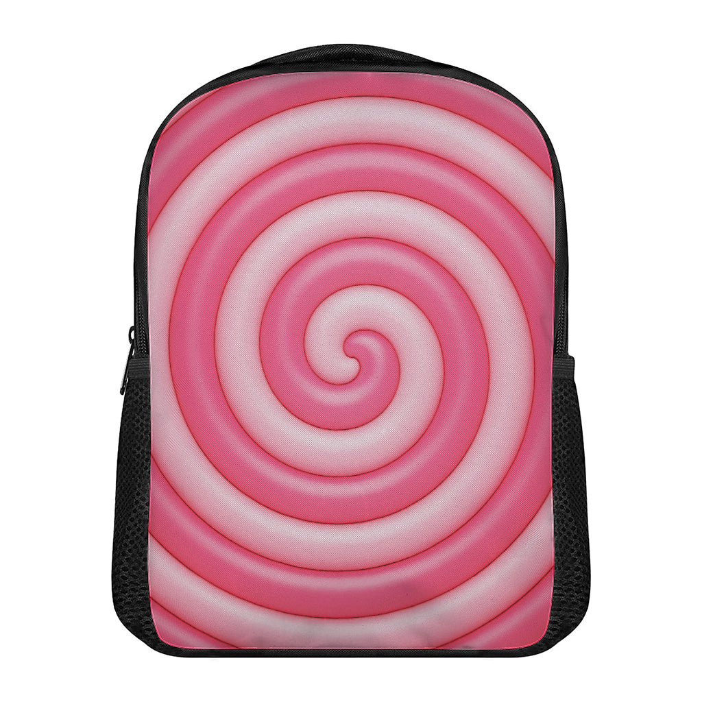 Pink Swirl Lollipop Print Casual Backpack