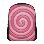 Pink Swirl Lollipop Print Casual Backpack